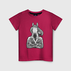 Детская футболка Лошадь в пальто