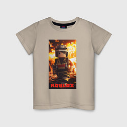 Детская футболка Пожарный роблокс