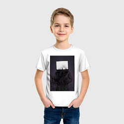 Футболка хлопковая детская TV man, цвет: белый — фото 2