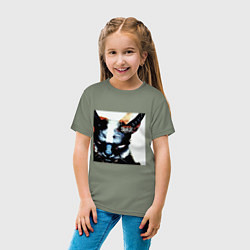 Футболка хлопковая детская Slipkat Meowa, цвет: авокадо — фото 2