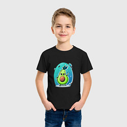 Футболка хлопковая детская Cute avocado, цвет: черный — фото 2