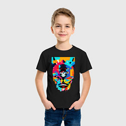 Футболка хлопковая детская Funny skull - pop art, цвет: черный — фото 2