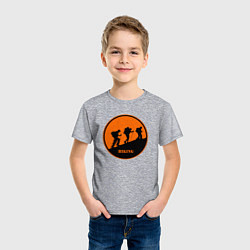 Футболка хлопковая детская Туристы идущие в гору, цвет: меланж — фото 2