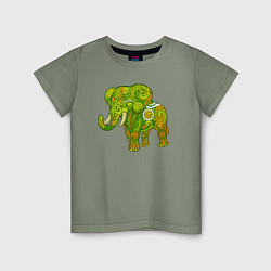 Детская футболка Зелёный слон