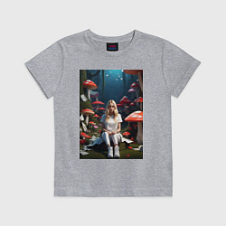 Футболка хлопковая детская Alice in Wonderland, цвет: меланж