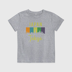 Футболка хлопковая детская Токио Япония, цвет: меланж