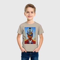 Футболка хлопковая детская Salvador Dali - surrealism, цвет: миндальный — фото 2