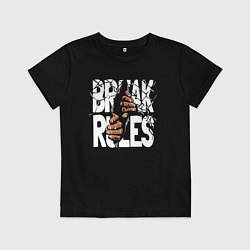 Футболка хлопковая детская Break rules, цвет: черный