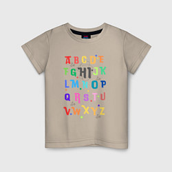 Детская футболка Английский алфавит в радужном цвете