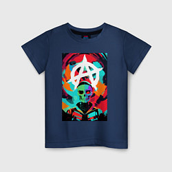 Детская футболка Анархия - череп - поп-арт