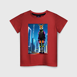 Детская футболка Кенгуру в ночном Мельбурне - киберпанк
