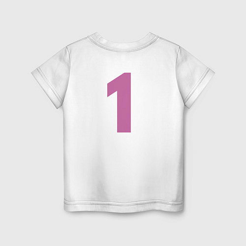 Детская футболка Достойный первый - розовый / Белый – фото 2