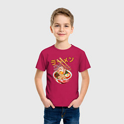 Футболка хлопковая детская Ramen Рамен, цвет: маджента — фото 2