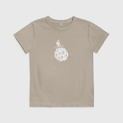 Футболка хлопковая детская Bike space, цвет: миндальный