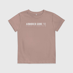 Футболка хлопковая детская Armored core 6 logo, цвет: пыльно-розовый