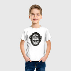 Футболка хлопковая детская Smile monkey, цвет: белый — фото 2