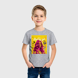 Футболка хлопковая детская Barbie girl, цвет: меланж — фото 2