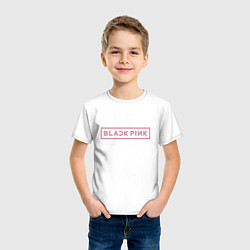 Футболка хлопковая детская Black pink - logotype - South Korea, цвет: белый — фото 2