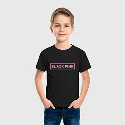 Футболка хлопковая детская Black pink - logotype - South Korea, цвет: черный — фото 2