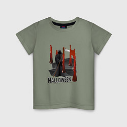 Детская футболка Хэллоуин тусовка на кладбище