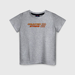 Футболка хлопковая детская Counter strike 2 orange logo, цвет: меланж