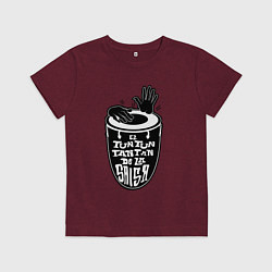 Футболка хлопковая детская Конгас барабан танец De la salsa, цвет: меланж-бордовый