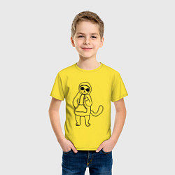 Футболка хлопковая детская Кот - выпендрёжник, цвет: желтый — фото 2
