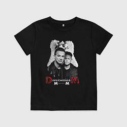 Футболка хлопковая детская Depeche Mode - Dave Gahan and Martin Gore, цвет: черный