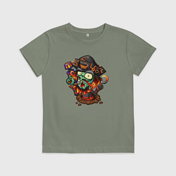 Футболка хлопковая детская Зомби-пират с крюком, цвет: авокадо