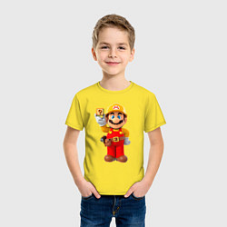 Футболка хлопковая детская Марио-строитель, цвет: желтый — фото 2