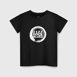 Футболка хлопковая детская Jazz rock blues 2, цвет: черный