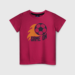 Футболка хлопковая детская Game on football, цвет: маджента