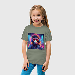 Футболка хлопковая детская Антропоморфная обезьяна, цвет: авокадо — фото 2