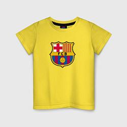 Футболка хлопковая детская Barcelona fc sport, цвет: желтый