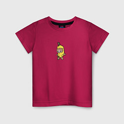 Футболка хлопковая детская Banana cat, цвет: маджента