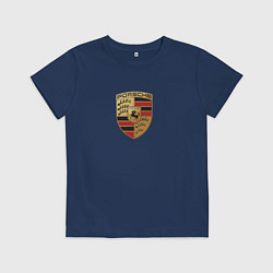 Футболка хлопковая детская Porsche sport auto, цвет: тёмно-синий