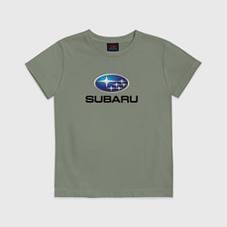 Футболка хлопковая детская Subaru sport auto, цвет: авокадо