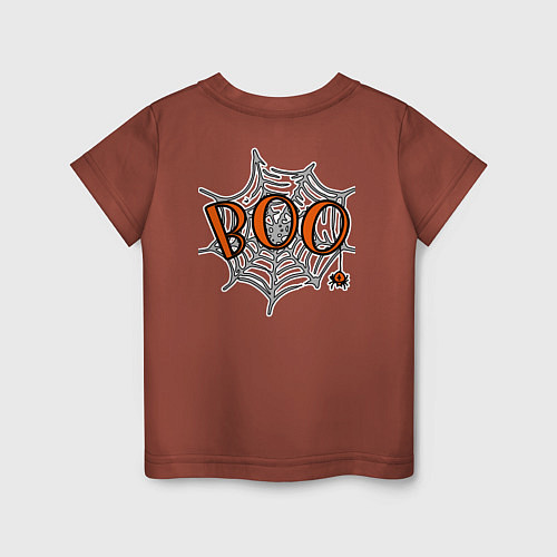 Детская футболка Хэллоуин паутина с пауком 31 октября / Кирпичный – фото 2