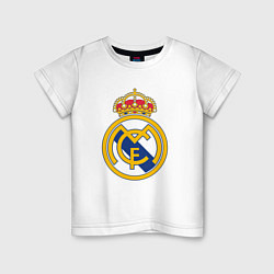 Футболка хлопковая детская Real madrid fc sport, цвет: белый