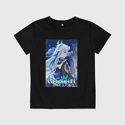 Футболка хлопковая детская Нёвиллет - Геншин Импакт, цвет: черный