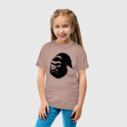 Футболка хлопковая детская Голова гориллы, цвет: пыльно-розовый — фото 2