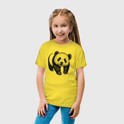 Футболка хлопковая детская Панда милая, цвет: желтый — фото 2