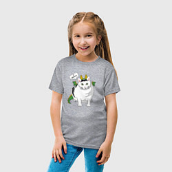 Футболка хлопковая детская Я дракон, цвет: меланж — фото 2