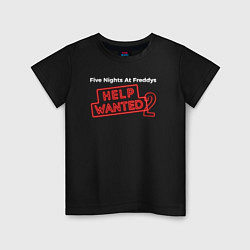 Футболка хлопковая детская Five nights at Freddys help wanted 2 logo, цвет: черный