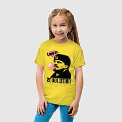Футболка хлопковая детская Ленин любовь и революция, цвет: желтый — фото 2