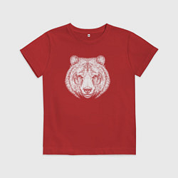 Футболка хлопковая детская Серьёзный медведь, цвет: красный