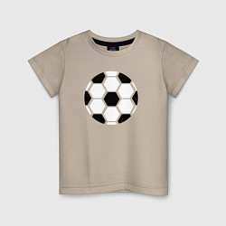 Футболка хлопковая детская Простой футбольный мяч, цвет: миндальный