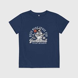 Футболка хлопковая детская Basketball to play anywhere, цвет: тёмно-синий