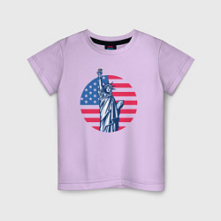Футболка хлопковая детская Statue of Liberty, цвет: лаванда