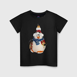 Детская футболка Пингвин в шарфе с подарками